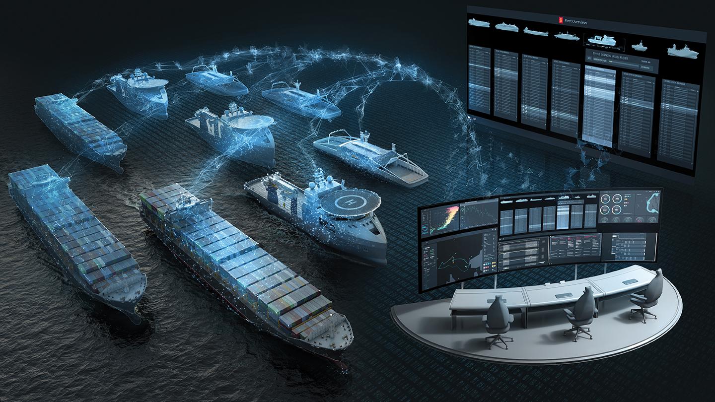 -  Dashboard showing real-time vessel performance monitoring, fuel consumption tracking, and fleet efficiency data for ships operating in Greece.