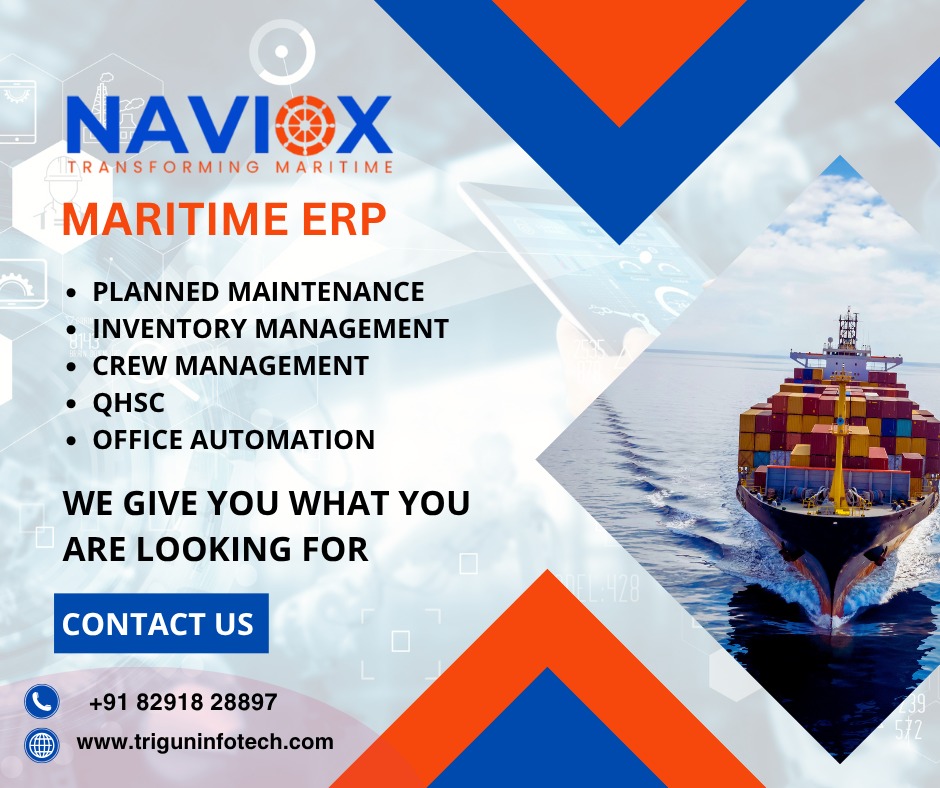 A screenshot of a comprehensive Maritime ERP dashboard showing vessel locations, crew status, maintenance schedules, and financial overviews, representing precise and insightful global fleet management.