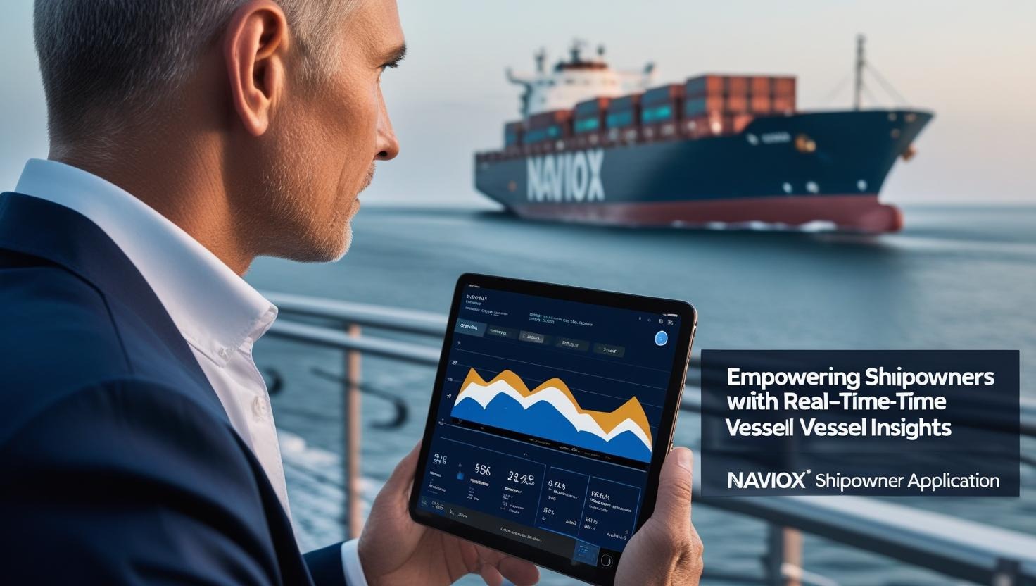 NAVIOX maritime ERP dashboard showing vessel performance, crew data, and maintenance alerts