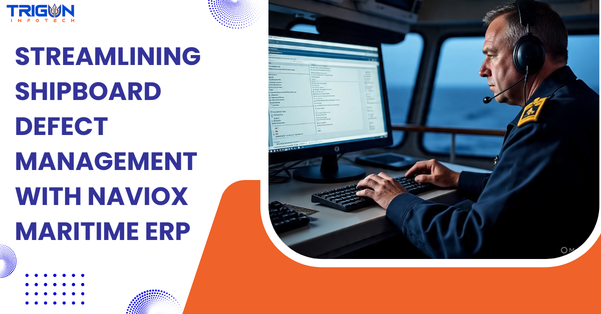 NAVIOX Maritime ERP planned maintenance defect management dashboard showing real-time logging and workflow tracking